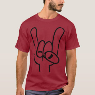 Heavy Metal Devil Horns Black Line T-Shirt