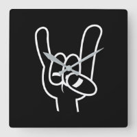 Heavy Metal Devil Horns White Line
