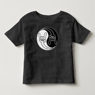 Heavy Metal Devil Horns Yin Yang Toddler T-Shirt