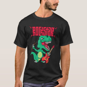 Heavy Metal Dinosaur Electric Guitar For Kids & Ad T-Shirt