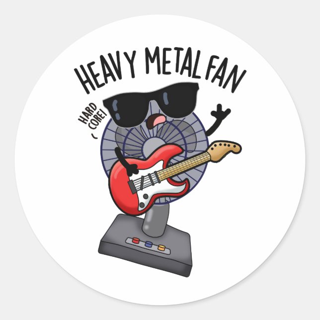 Heavy Metal Fan Funny Music Pun  Classic Round Sticker (Front)