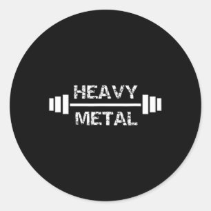 Heavy Metal Gym Fitness Bodybuilding Weightlifting Classic Round Sticker
