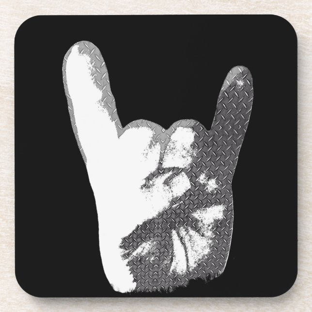 Heavy Metal Hand Sign Coaster (Front)