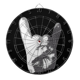Heavy Metal Hand Sign Dartboard