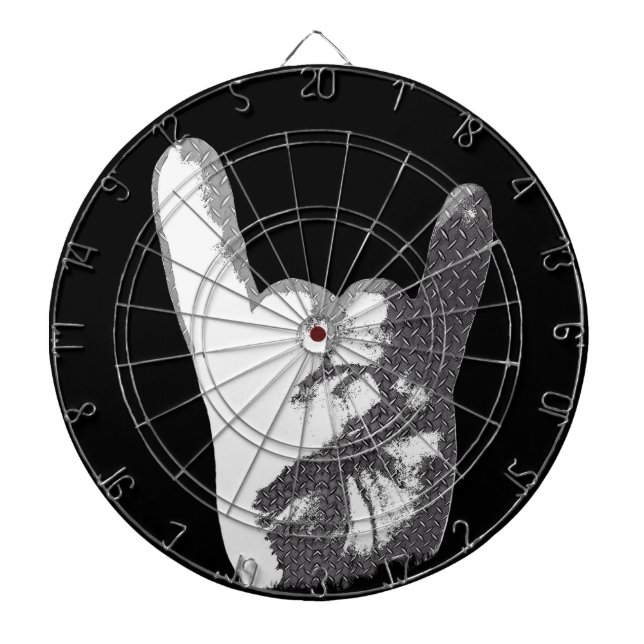 Heavy Metal Hand Sign Dartboard (Front)