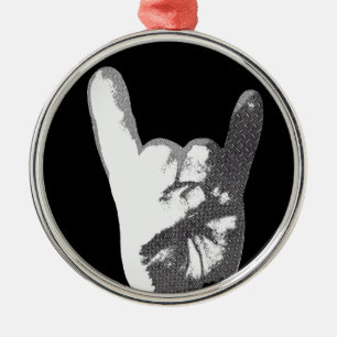 Heavy Metal Hand Sign Ornament