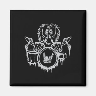 Heavy Metal Headnger Gift Drummer Chicken Playing Magnet