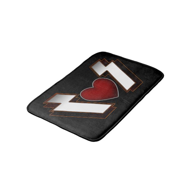 Heavy Metal Heart Bath Mat (Angled)