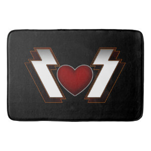 Heavy Metal Heart Bath Mat