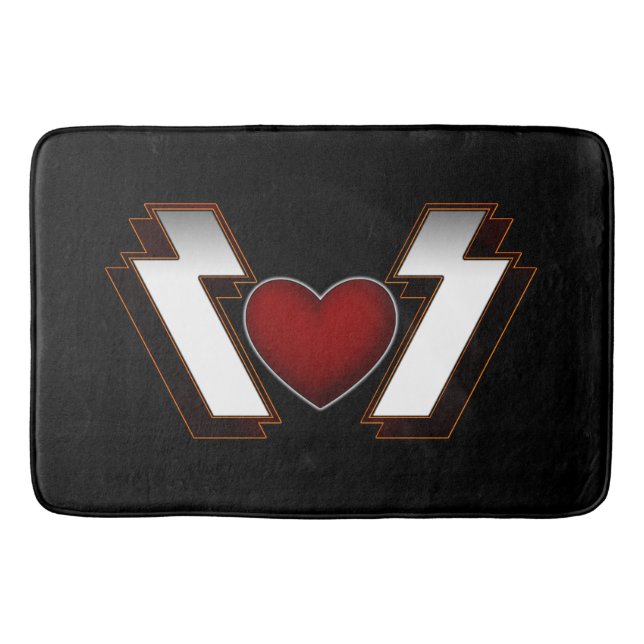 Heavy Metal Heart Bath Mat (Front)