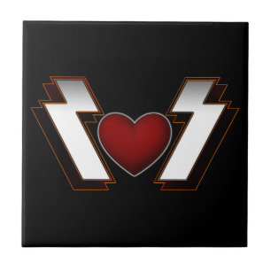 Heavy Metal Heart Ceramic Tile