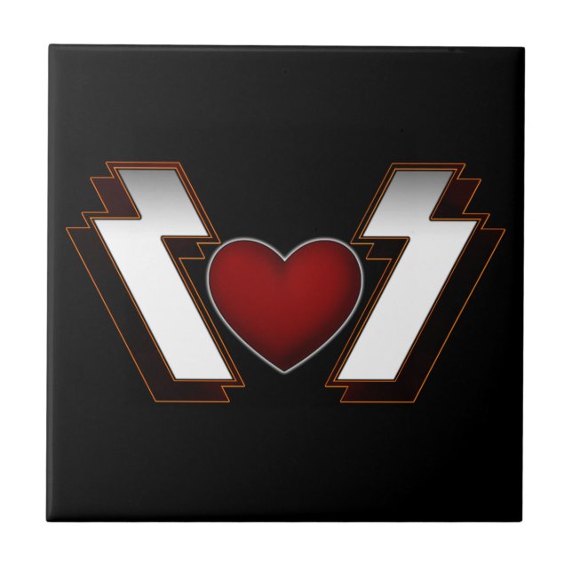 Heavy Metal Heart Ceramic Tile (Front)
