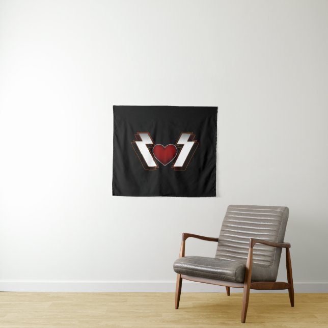Heavy Metal Heart Tapestry (In Situ (Horizontal))