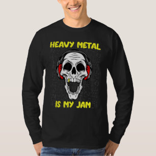 Heavy Metal Is My Jam Skull And Headphones T-Shirt