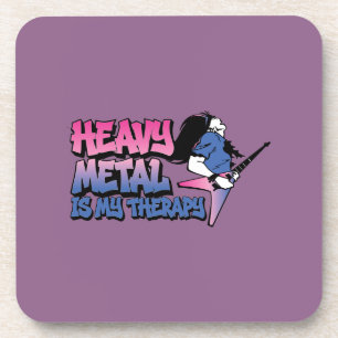 heavy metal is my therapy coaster