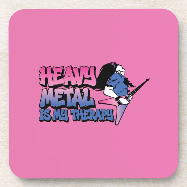 heavy metal is my therapy coaster (Front)