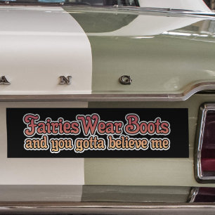 Heavy Metal Lyrics Fairies Wear Boots Rocker Music Bumper Sticker