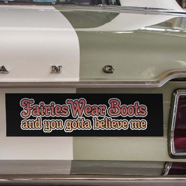 Heavy Metal Lyrics Fairies Wear Boots Rocker Music Bumper Sticker (Creator Uploaded)
