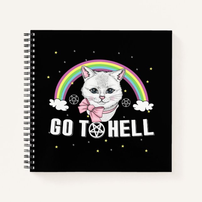 Heavy Metal Metalhead Cats Go To Hell Notebook (Front)
