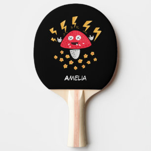 Heavy Metal Mushroom - Funny Punk Rock Music Ping Pong Paddle