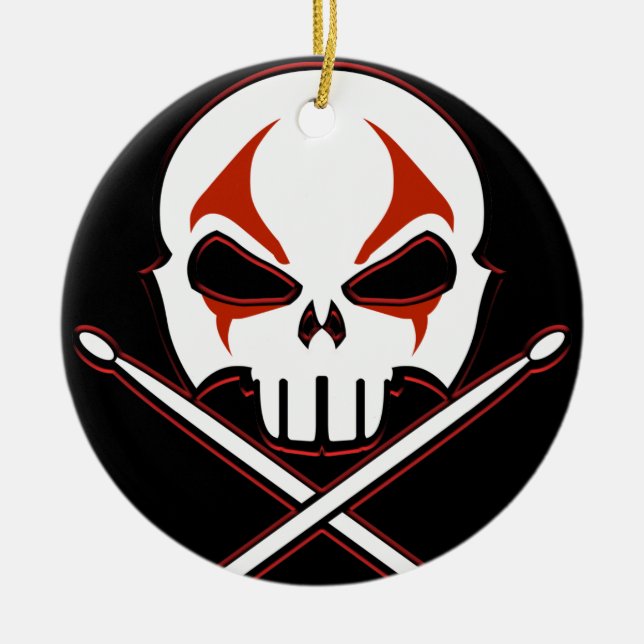 Heavy Metal Ornament Rock & Roll Drummer Ornaments (Front)