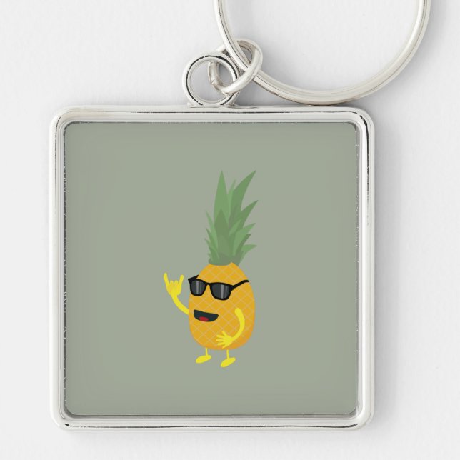 Heavy Metal Pineapple Key Ring (Front)
