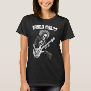 Heavy Metal Punk Rock N Roll Skeleton Playing Guit T-Shirt