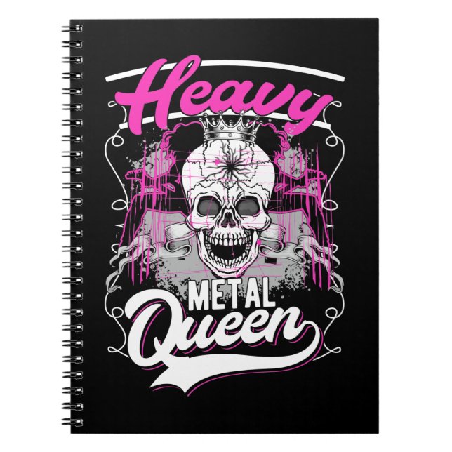Heavy Metal Queen Rock and Roll Girl Notebook (Front)