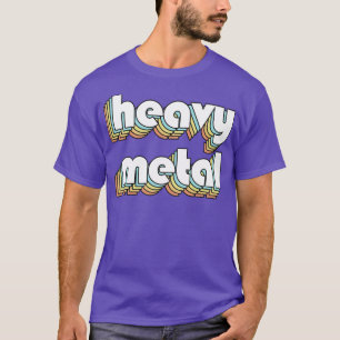 Heavy Metal Retro Rainbow Typography Faded Style T-Shirt
