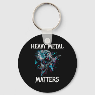 Heavy Metal S Metal Head Banger Guitar Rocker Stic Key Ring