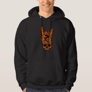Heavy Metal Skull With Devil Horns Hoodie