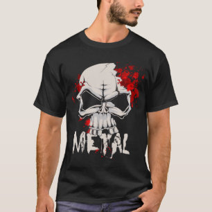 Heavy Metal Skull With Drops Of Blood T-Shirt