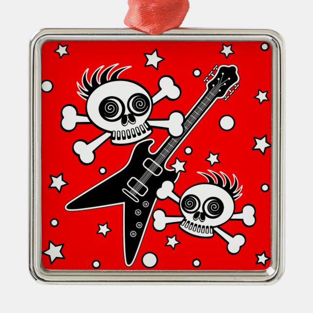 Heavy Metal Skulls Ornament (Front)