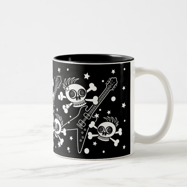 Heavy Metal Skulls Two-Tone Coffee Mug (Right)