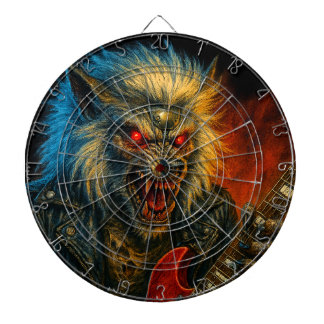 Heavy-Metal Wolve playing Guitar Dartboard