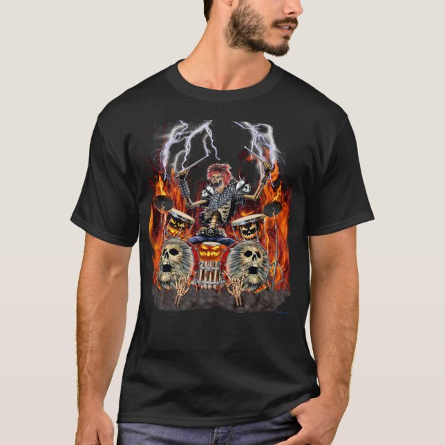 HEAVY METAL ZOMBIE DRUMMER T-Shirt (Front)