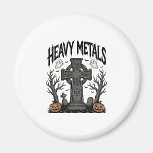 Heavy Metals Halloween Graveyard Vector Design_1 Magnet