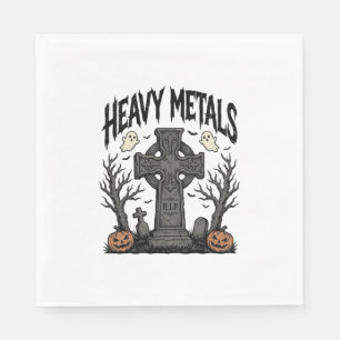 Heavy Metals Halloween Graveyard Vector Design_1 Napkin