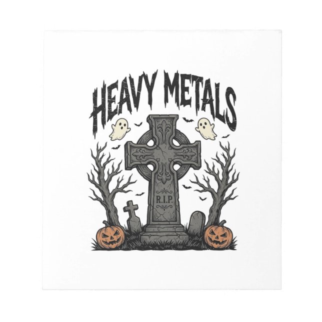 Heavy Metals Halloween Graveyard Vector Design_1 Notepad (Front)