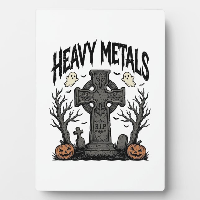 Heavy Metals Halloween Graveyard Vector Design_1 Plaque (Front)