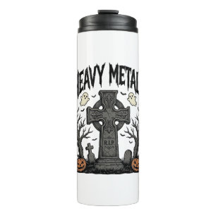 Heavy Metals Halloween Graveyard Vector Design_1 Thermal Tumbler