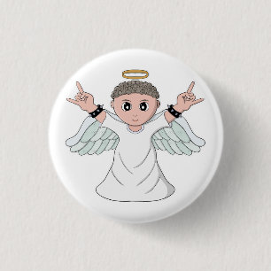 Heavy Music Loving Angel 3 Cm Round Badge
