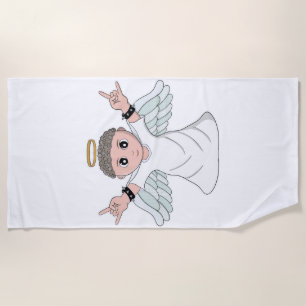 Heavy Music Loving Angel Beach Towel