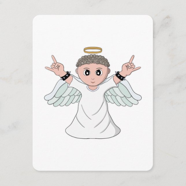 Heavy Music Loving Angel Enclosure Card (Front)