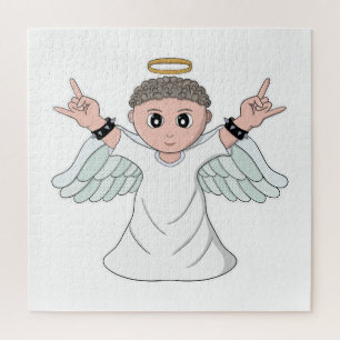Heavy Music Loving Angel Jigsaw Puzzle