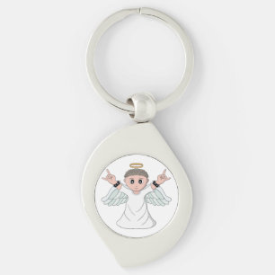 Heavy Music Loving Angel Key Ring