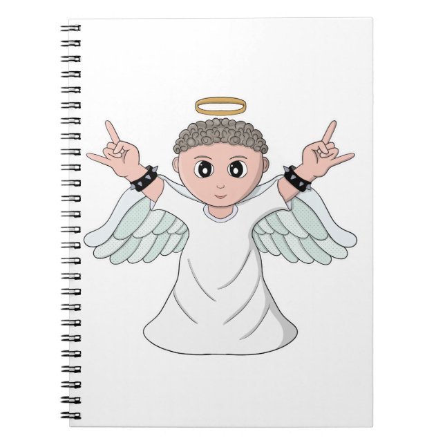 Heavy Music Loving Angel Notebook (Front)