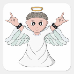 Heavy Music Loving Angel Square Sticker