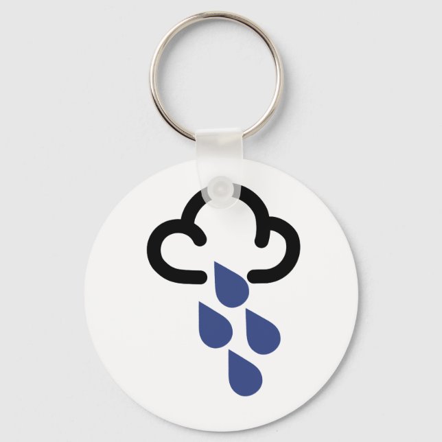 Heavy Rain: Retro weather forecast symbol Key Ring (Front)