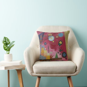 Heavy Red by Wassily Kandinsky Cushion